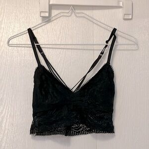 Black lace lingerie bralette